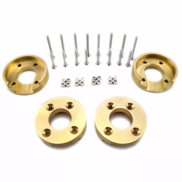 4 pcs. Brass crawler axle weights made of brass incl. 20 pcs. VA stud screws